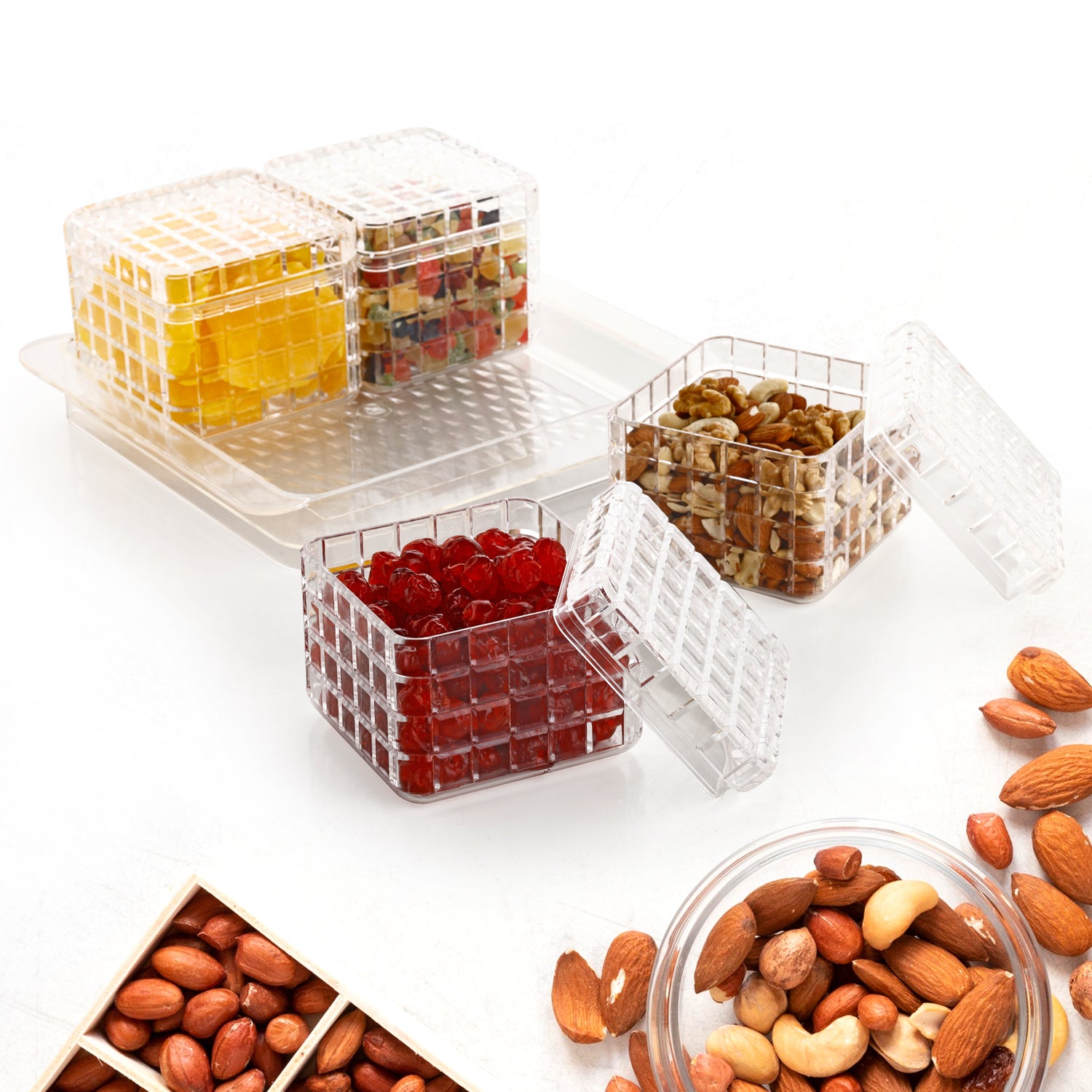 Ganesh Multipurpose Gift Set Dry Fruit Candy (4 Pcs Set  With Tray) Ganesh Multipurpose Gift Set Dry Fruit Candy (4 Pcs Set  With Tray)